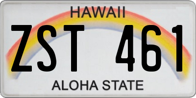 HI license plate ZST461