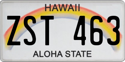 HI license plate ZST463