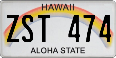 HI license plate ZST474
