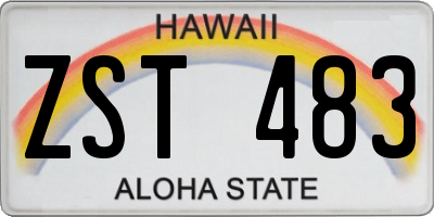 HI license plate ZST483