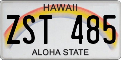 HI license plate ZST485