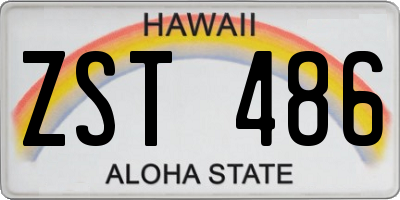 HI license plate ZST486