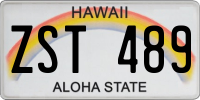 HI license plate ZST489
