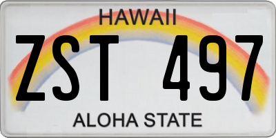 HI license plate ZST497