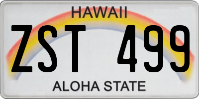 HI license plate ZST499