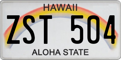 HI license plate ZST504
