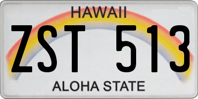HI license plate ZST513