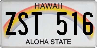 HI license plate ZST516