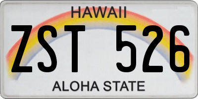 HI license plate ZST526