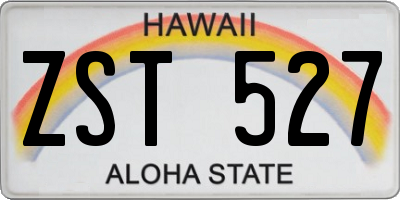HI license plate ZST527
