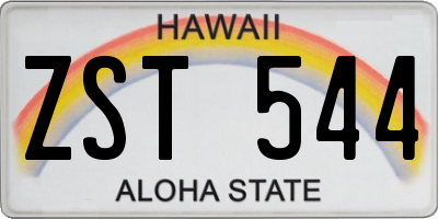 HI license plate ZST544