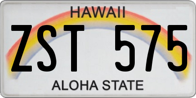 HI license plate ZST575