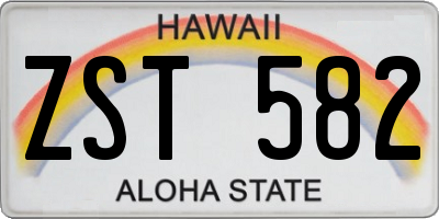 HI license plate ZST582