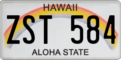 HI license plate ZST584