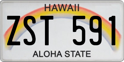 HI license plate ZST591