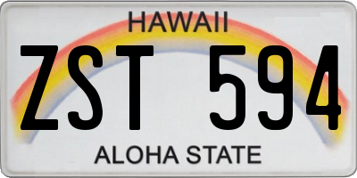 HI license plate ZST594