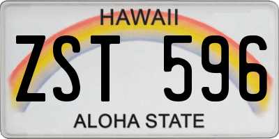 HI license plate ZST596