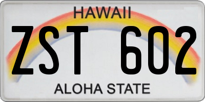 HI license plate ZST602