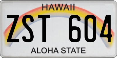 HI license plate ZST604
