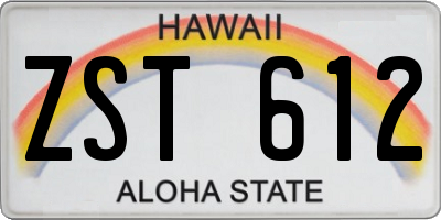 HI license plate ZST612