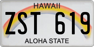 HI license plate ZST619