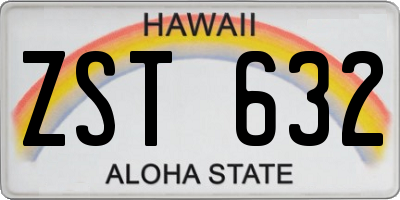 HI license plate ZST632