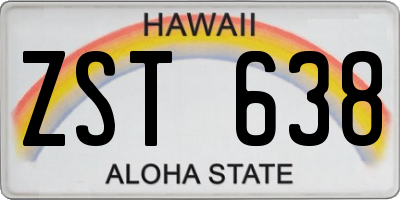 HI license plate ZST638