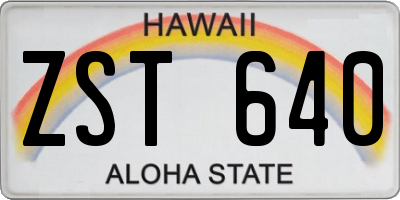 HI license plate ZST640