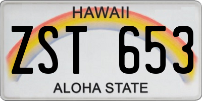 HI license plate ZST653