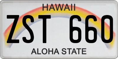 HI license plate ZST660