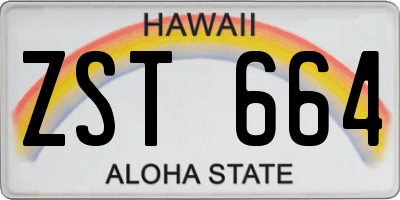HI license plate ZST664