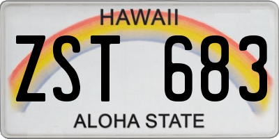 HI license plate ZST683