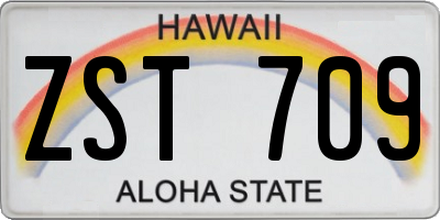 HI license plate ZST709
