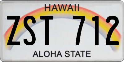 HI license plate ZST712