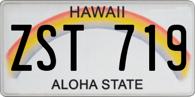 HI license plate ZST719