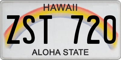 HI license plate ZST720