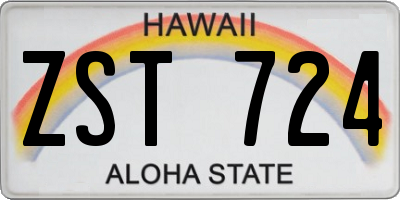 HI license plate ZST724