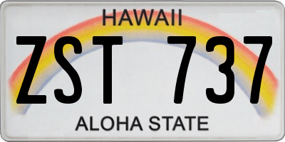 HI license plate ZST737