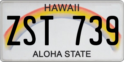 HI license plate ZST739