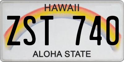 HI license plate ZST740