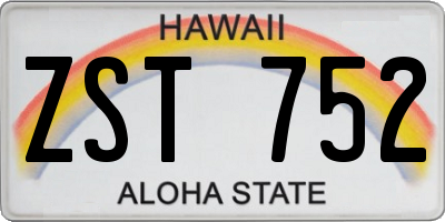HI license plate ZST752