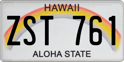 HI license plate ZST761