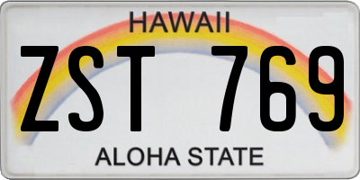 HI license plate ZST769