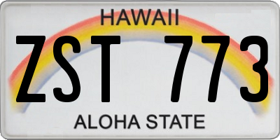 HI license plate ZST773