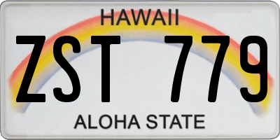 HI license plate ZST779