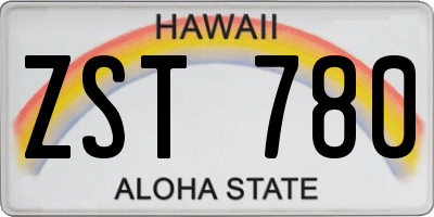HI license plate ZST780