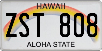 HI license plate ZST808