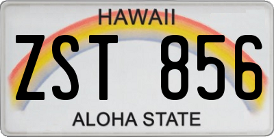 HI license plate ZST856