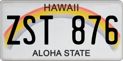 HI license plate ZST876