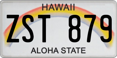 HI license plate ZST879
